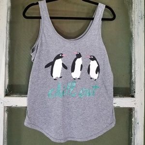 Chill out tank top with penguins